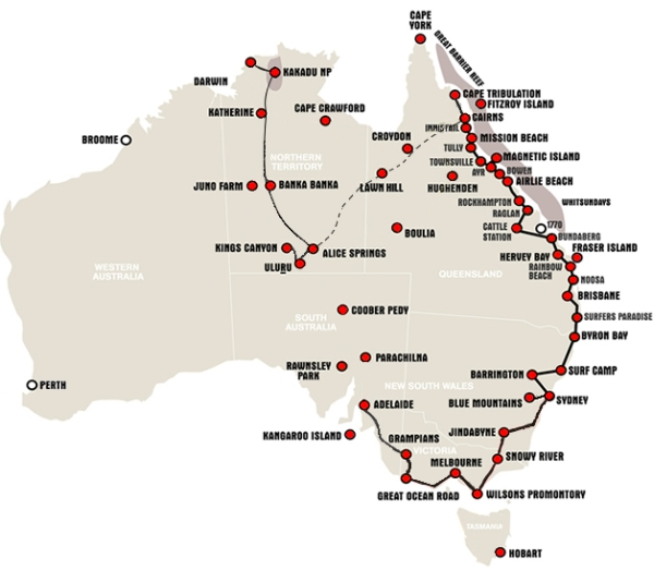 kaart van Australi�